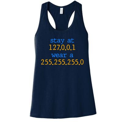 127.0.0.1 255.255.255.0 Code Stay At Home Wear A Face Mask Women's Racerback Tank