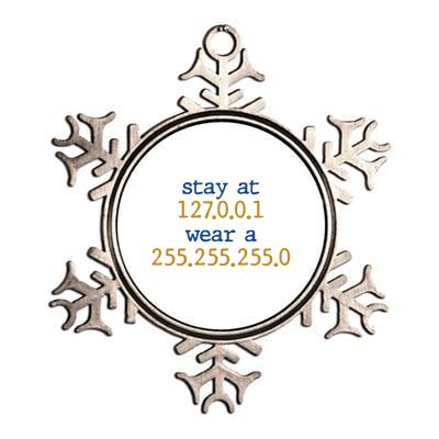 127.0.0.1 255.255.255.0 Code Stay At Home Wear A Face Mask Metallic Star Ornament