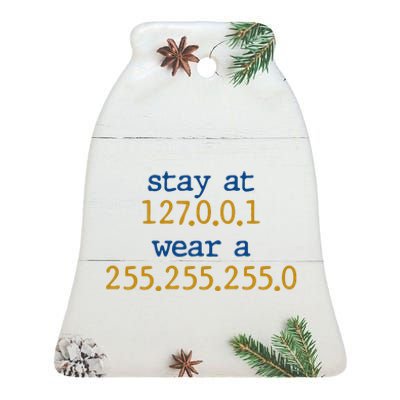 127.0.0.1 255.255.255.0 Code Stay At Home Wear A Face Mask Ceramic Bell Ornament