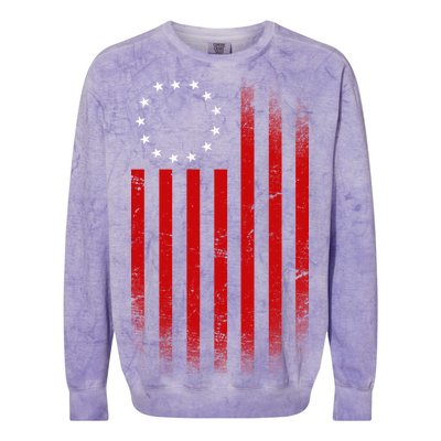 13 Colonies Betty Ross Vintage Flag Colorblast Crewneck Sweatshirt