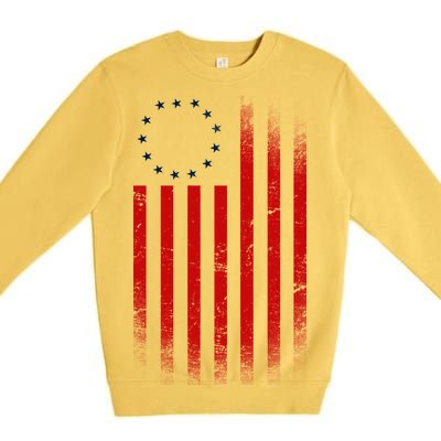 13 Colonies Betty Ross Vintage Flag Premium Crewneck Sweatshirt