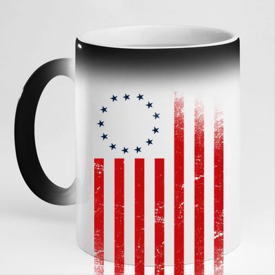 13 Colonies Betty Ross Vintage Flag 11oz Black Color Changing Mug