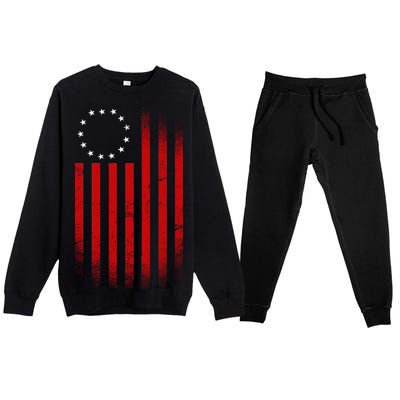 13 Colonies Betty Ross Vintage Flag Premium Crewneck Sweatsuit Set