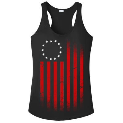 13 Colonies Betty Ross Vintage Flag Ladies PosiCharge Competitor Racerback Tank