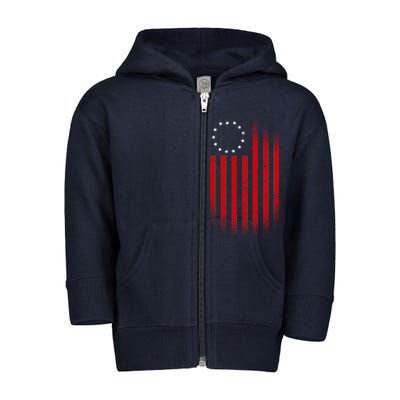 13 Colonies Betty Ross Vintage Flag Toddler Zip Fleece Hoodie