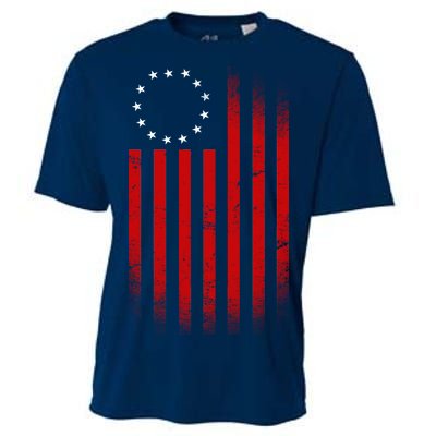 13 Colonies Betty Ross Vintage Flag Cooling Performance Crew T-Shirt