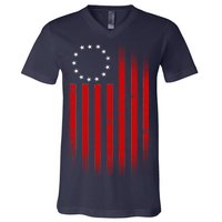 13 Colonies Betty Ross Vintage Flag V-Neck T-Shirt