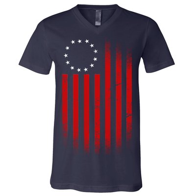 13 Colonies Betty Ross Vintage Flag V-Neck T-Shirt