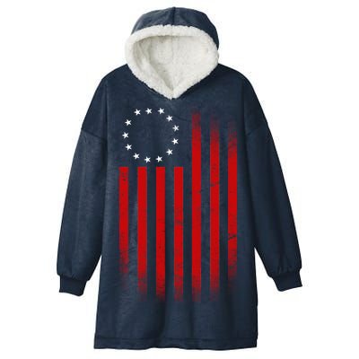 13 Colonies Betty Ross Vintage Flag Hooded Wearable Blanket