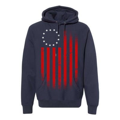 13 Colonies Betty Ross Vintage Flag Premium Hoodie