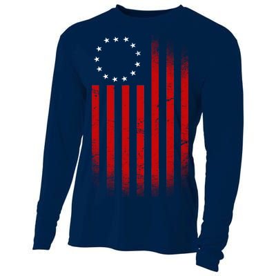 13 Colonies Betty Ross Vintage Flag Cooling Performance Long Sleeve Crew