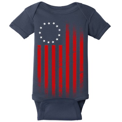 13 Colonies Betty Ross Vintage Flag Baby Bodysuit