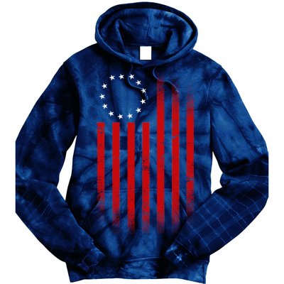 13 Colonies Betty Ross Vintage Flag Tie Dye Hoodie