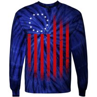 13 Colonies Betty Ross Vintage Flag Tie-Dye Long Sleeve Shirt