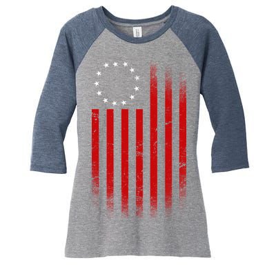 13 Colonies Betty Ross Vintage Flag Women's Tri-Blend 3/4-Sleeve Raglan Shirt