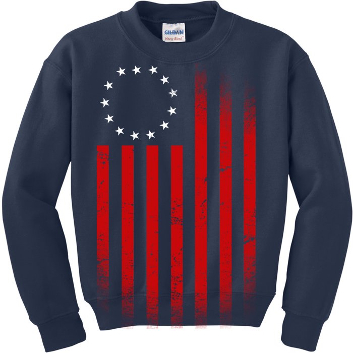 13 Colonies Betty Ross Vintage Flag Kids Sweatshirt