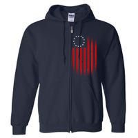 13 Colonies Betty Ross Vintage Flag Full Zip Hoodie