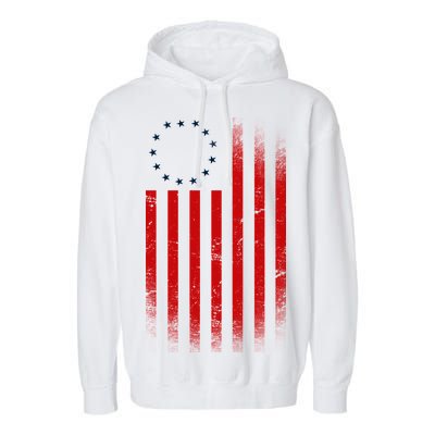 13 Colonies Betty Ross Vintage Flag Garment-Dyed Fleece Hoodie