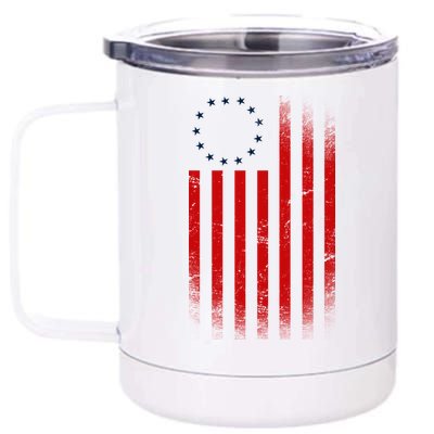 13 Colonies Betty Ross Vintage Flag 12 oz Stainless Steel Tumbler Cup