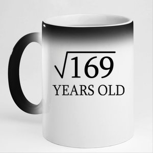 13 Years Old Square Root of 169 11oz Black Color Changing Mug