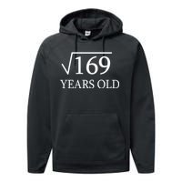 13 Years Old Square Root of 169 Performance Fleece Hoodie