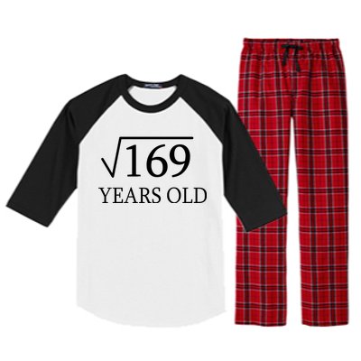 13 Years Old Square Root of 169 Raglan Sleeve Pajama Set