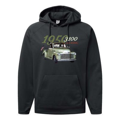 1950 3100 Pickup Truck Car Guys Performance Fleece Hoodie