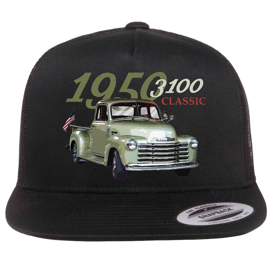 1950 3100 Pickup Truck Car Guys Flat Bill Trucker Hat