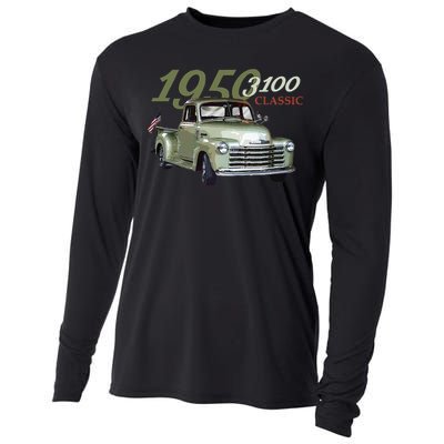 1950 3100 Pickup Truck Car Guys Cooling Performance Long Sleeve Crew