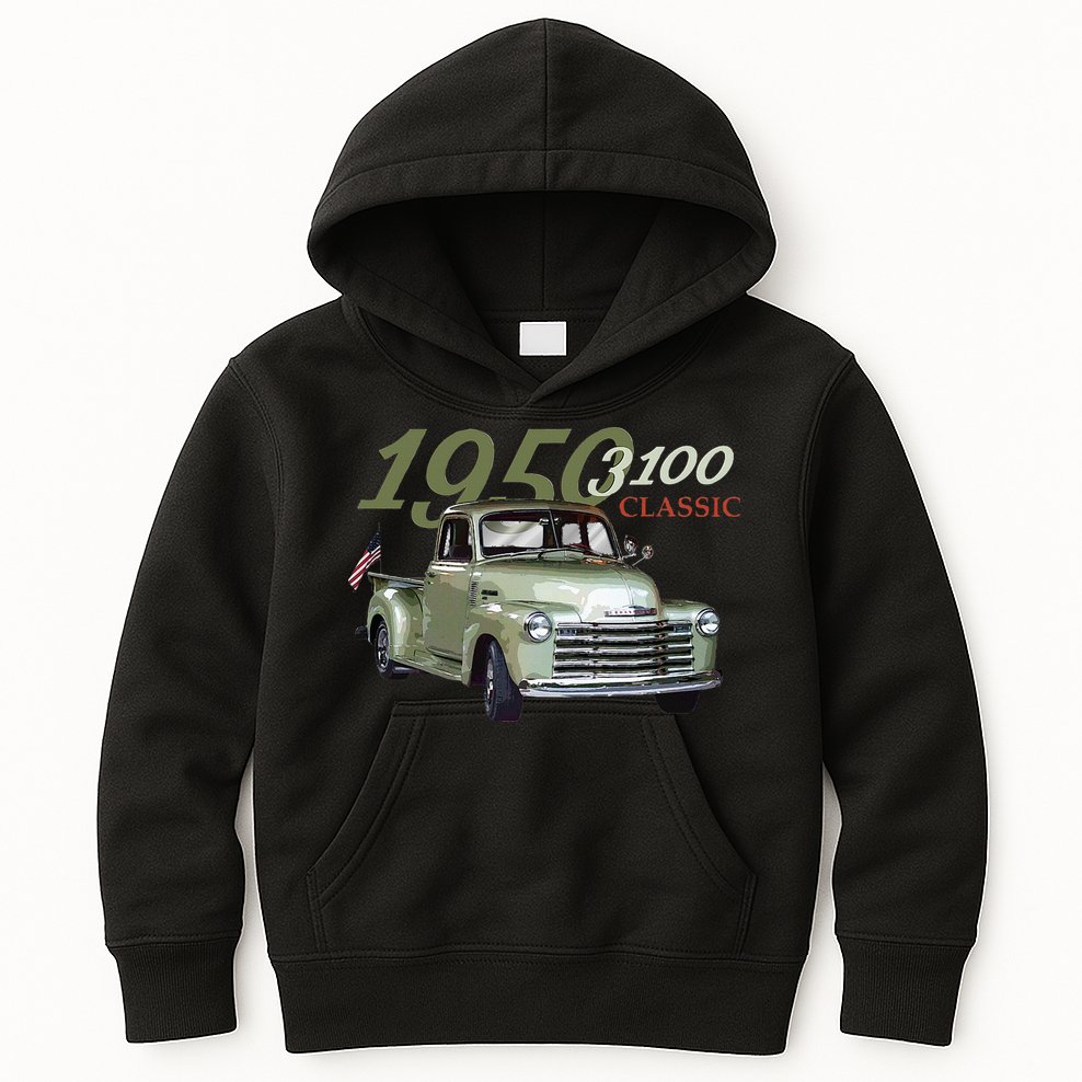 1950 3100 Pickup Truck Car Guys Kids Hoodie