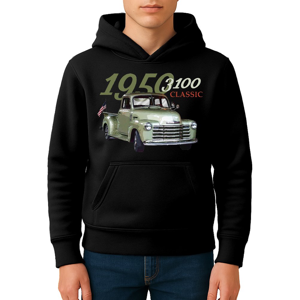 1950 3100 Pickup Truck Car Guys Kids Hoodie