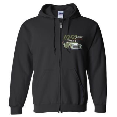 1950 3100 Pickup Truck Car Guys Full Zip Hoodie