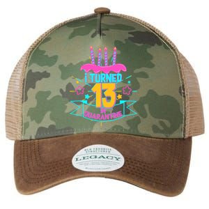 13th Birthday I Turned 13 In Quarantine Pink Frosting Legacy Tie Dye Trucker Hat