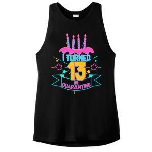 13th Birthday I Turned 13 In Quarantine Pink Frosting Ladies PosiCharge Tri-Blend Wicking Tank