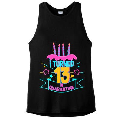 13th Birthday I Turned 13 In Quarantine Pink Frosting Ladies PosiCharge Tri-Blend Wicking Tank