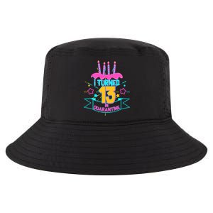 13th Birthday I Turned 13 In Quarantine Pink Frosting Cool Comfort Performance Bucket Hat