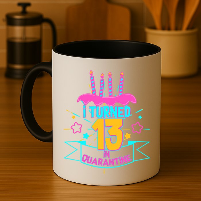 13th Birthday I Turned 13 In Quarantine Pink Frosting Mug