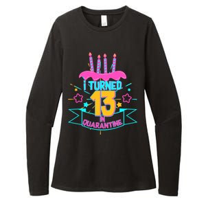 13th Birthday I Turned 13 In Quarantine Pink Frosting Womens CVC Long Sleeve Shirt