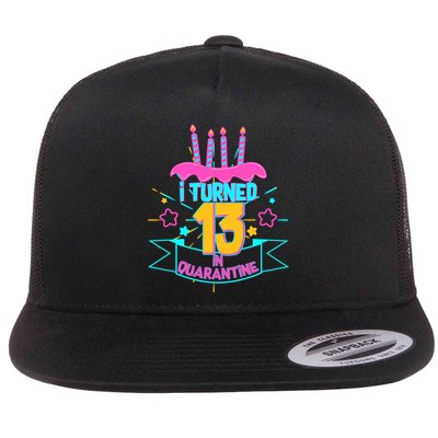 13th Birthday I Turned 13 In Quarantine Pink Frosting Flatbill Hat