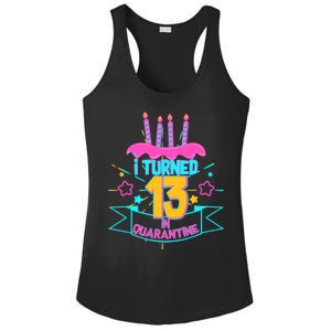 13th Birthday I Turned 13 In Quarantine Pink Frosting Ladies PosiCharge Competitor Racerback Tank