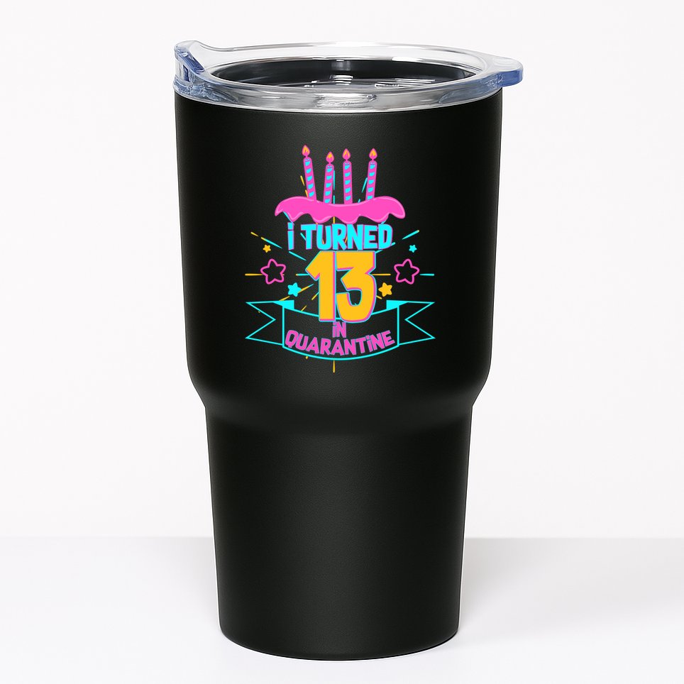 13th Birthday I Turned 13 In Quarantine Pink Frosting Tumbler