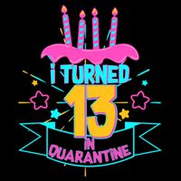 13th Birthday I Turned 13 In Quarantine Pink Frosting Baby Bodysuit