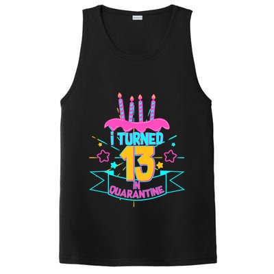 13th Birthday I Turned 13 In Quarantine Pink Frosting PosiCharge Competitor Tank