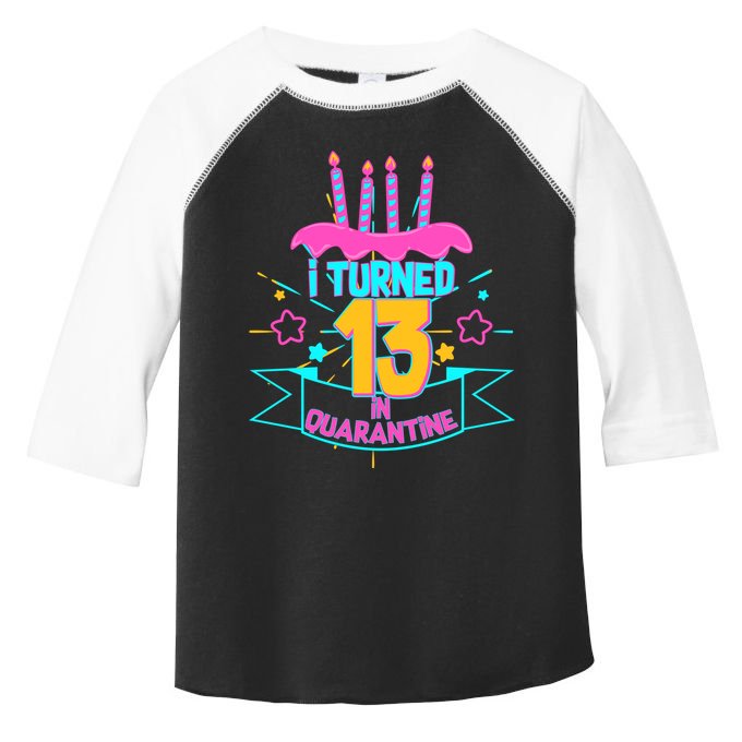13th Birthday I Turned 13 In Quarantine Pink Frosting Toddler Fine Jersey T-Shirt