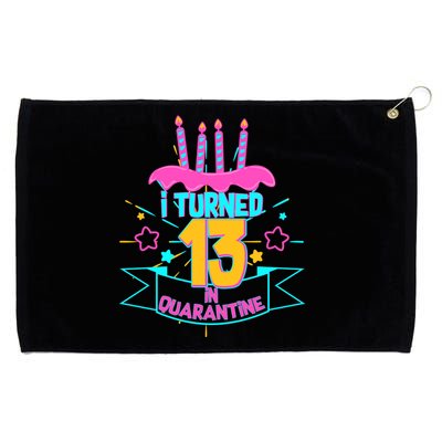 13th Birthday I Turned 13 In Quarantine Pink Frosting Grommeted Golf Towel