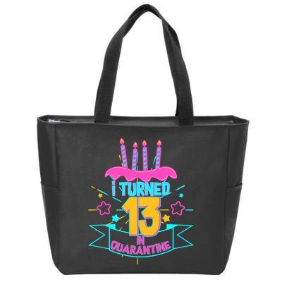 13th Birthday I Turned 13 In Quarantine Pink Frosting Zip Tote Bag
