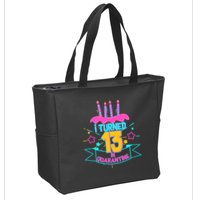 13th Birthday I Turned 13 In Quarantine Pink Frosting Zip Tote Bag