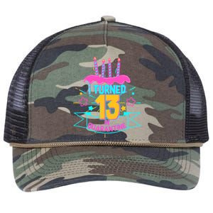 13th Birthday I Turned 13 In Quarantine Pink Frosting Retro Rope Trucker Hat Cap