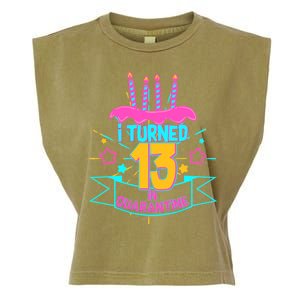 13th Birthday I Turned 13 In Quarantine Pink Frosting Garment-Dyed Women's Muscle Tee