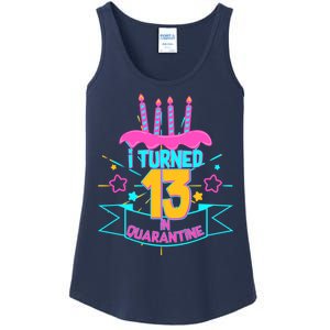 13th Birthday I Turned 13 In Quarantine Pink Frosting Ladies Essential Tank